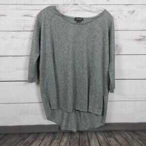 Topshop‎ Shirt Top Tunic Womens 6 Gray Minimalist Casual Oversized Knit